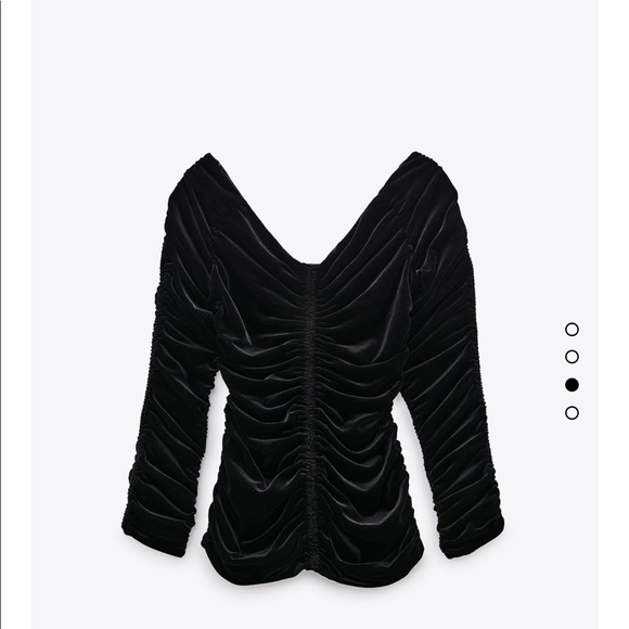 Zara ruched velvet top NWT - Picture 6 of 7